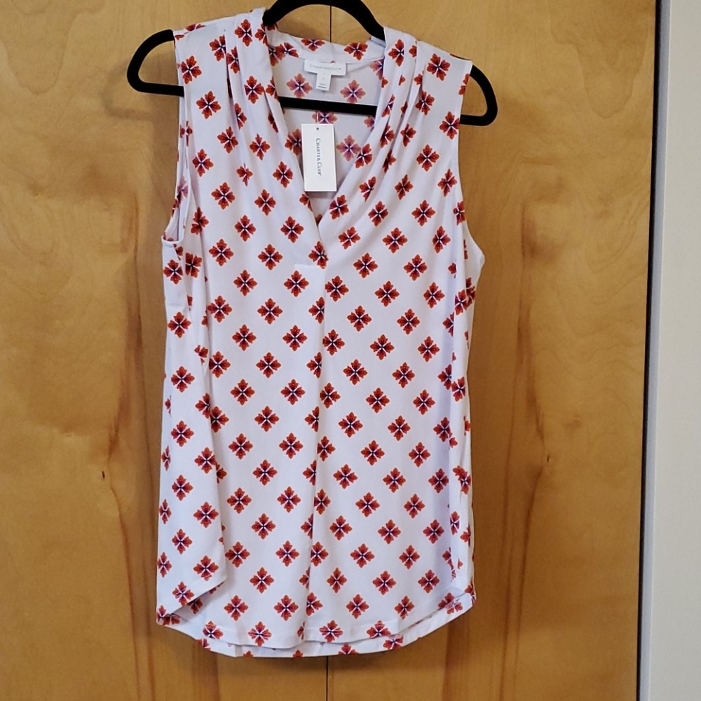 Charter Club V-Neck Sleeveless Top NWT Size Large
